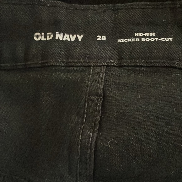 Old Navy Women's Mid Rise Kicker Boot Cut Black Jeans - Picture 8 of 8